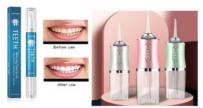 COMBO IRRIGADOR BUCAL + LAPIZ BLANQUEADOR DENTAL